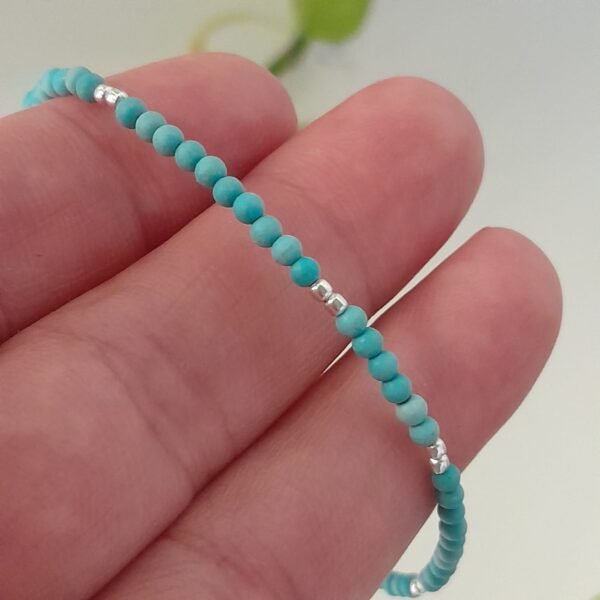 Pulsera italiana piedra natural turquesa