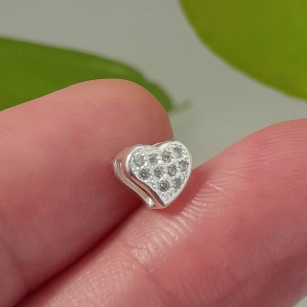 Dije laminado pasante corazon con cubic