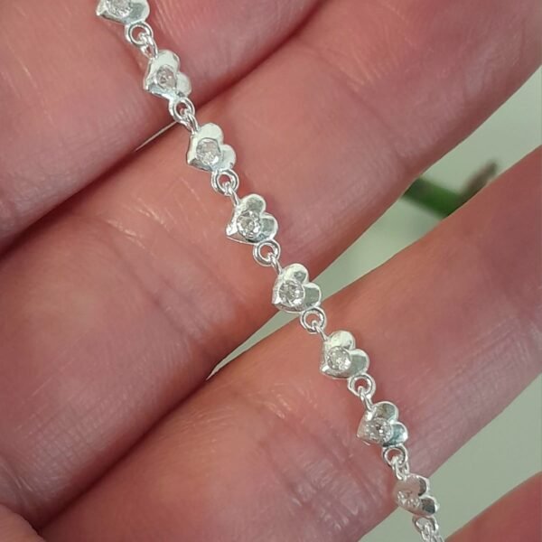 Pulsera italiana corazones con cubic