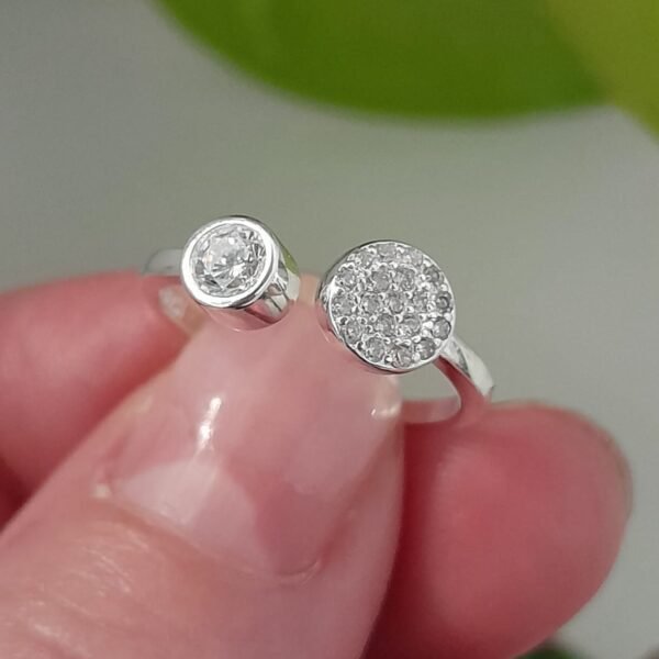 Anillo italiano cubic blanco ajustable