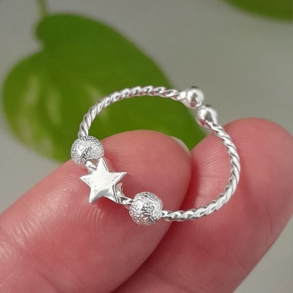 Anillo italiano estrella anti estres ajustable