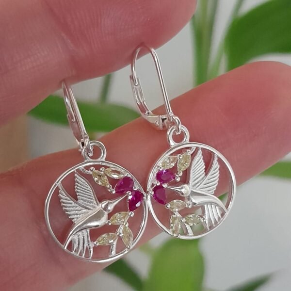 Argolla brizura colibri liso con cubic de colores
