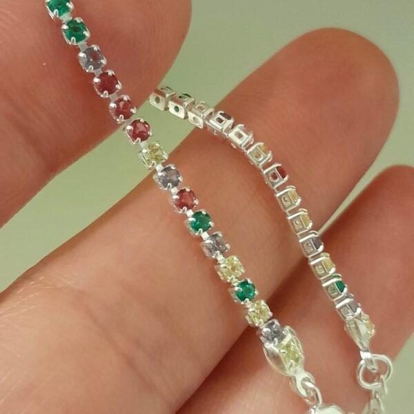 Pulsera italiana tennis con cubic de colores