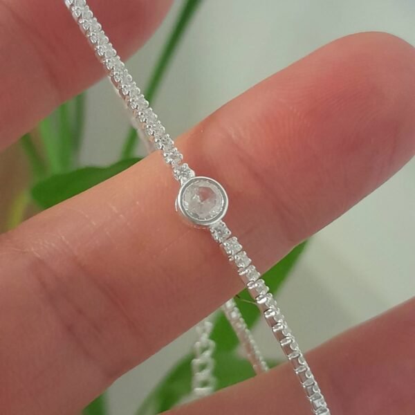 Pulsera italiana tennis con cubic central