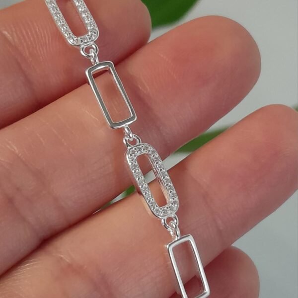 Pulsera italiana rectangulos con cubic