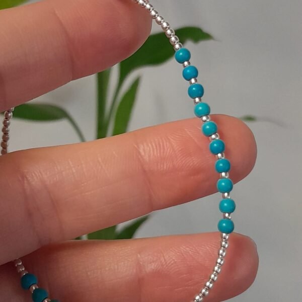 Pulsera italiana piedra natural turquesa