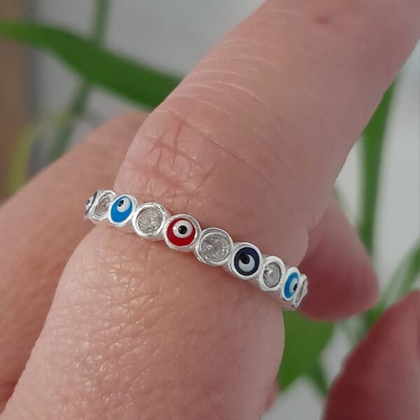 Anillo italiano con ojo turco