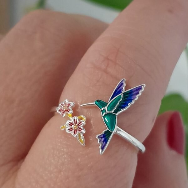 Anillo italiano colobri esmaltado ajustable
