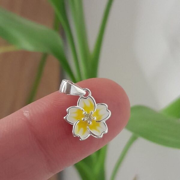Dije italiano flor hibiscus esmaltada