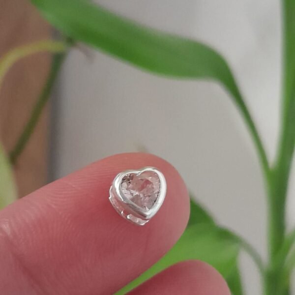 Dije italiano pasante corazon de cubic rosa