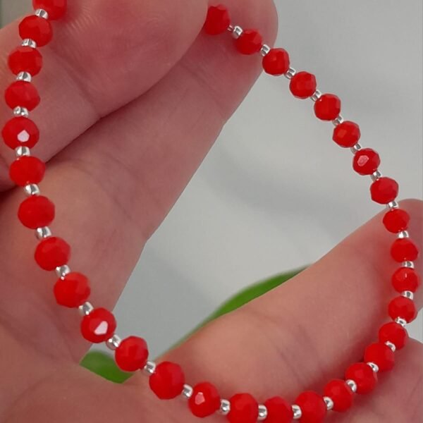 Pulsera italiana cristal de roca rojo