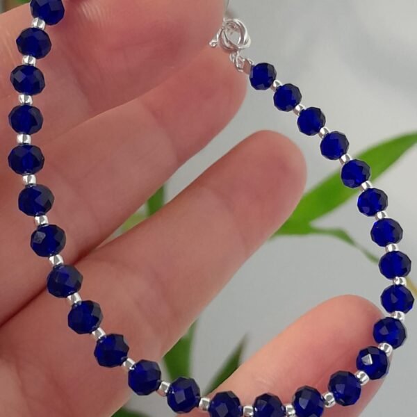Pulsera italiana cristal de roca azul