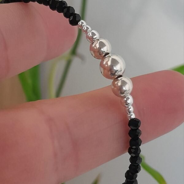 Pulsera italiana cristal de roca negro