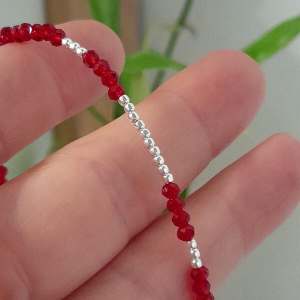 Pulsera italiana cristal de roca rojo