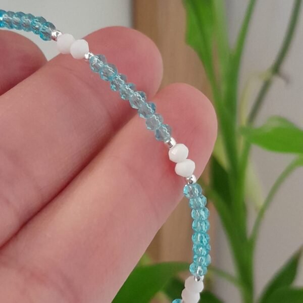 Pulsera italiana celeste y blanca linea mundial