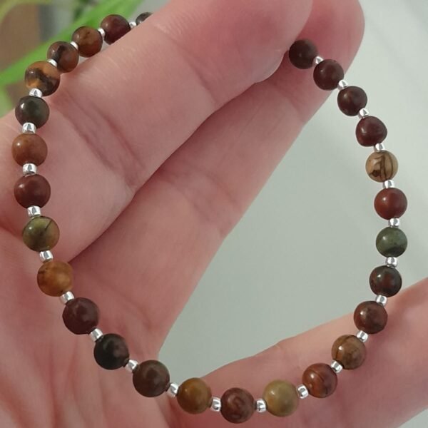 Pulsera italiana piedra natural jaspe picasso