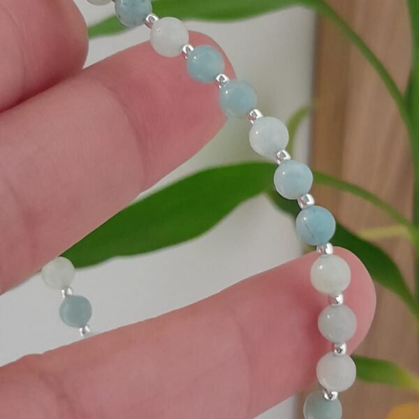 Pulsera italiana piedra natural amazonita turquesa