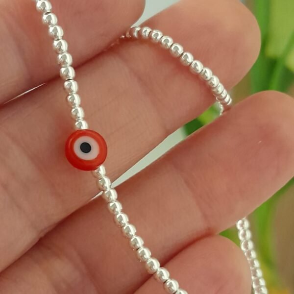 Pulsera italiana ajustable con ojo turco rojo