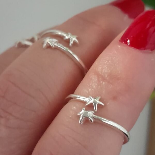 Anillo laminado estrellas lisas ajustable