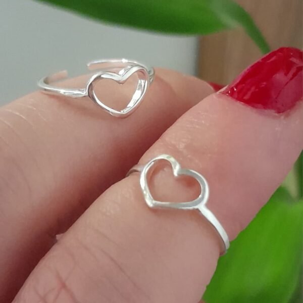 Anillo laminado corazon liso midie