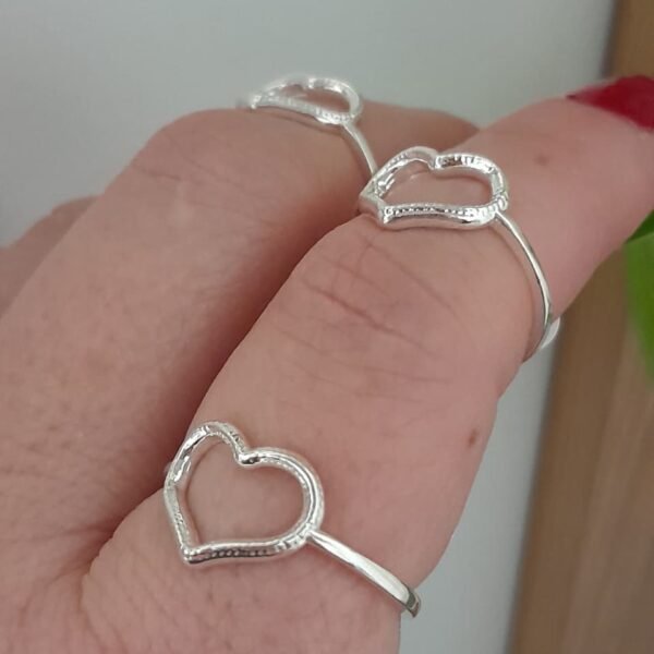 Anillo laminado corazon liso