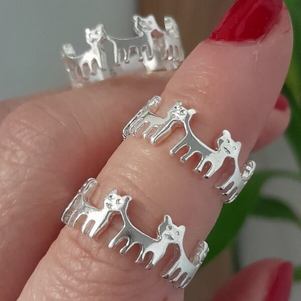 Anillo laminado gatitos liso