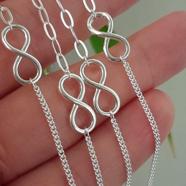 Pulsera italiana infinito liso con cadena combinada
