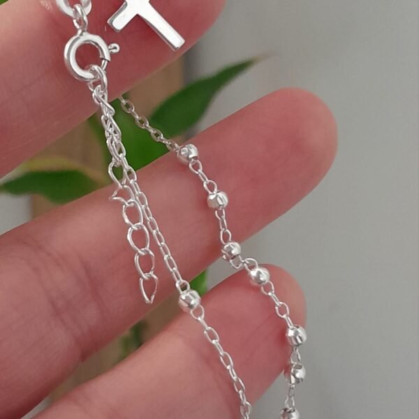 Pulsera italiana con cruz lisa