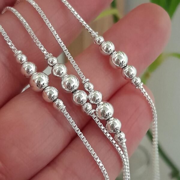 Pulsera italiana con bolitas lisas
