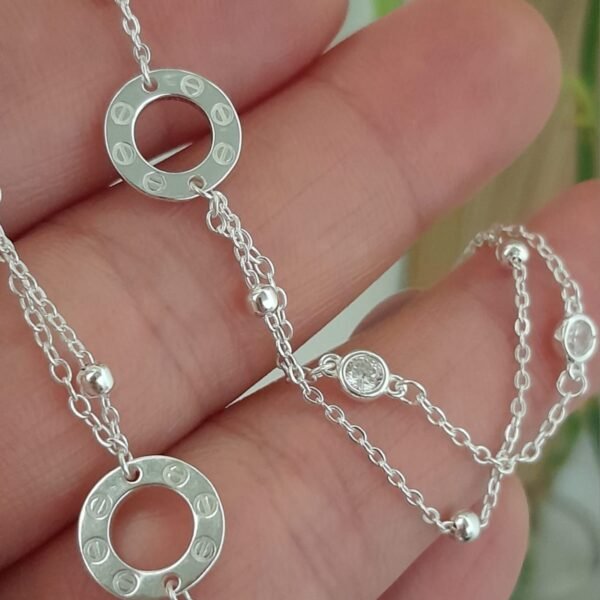 Pulsera italiana doble circular lisa