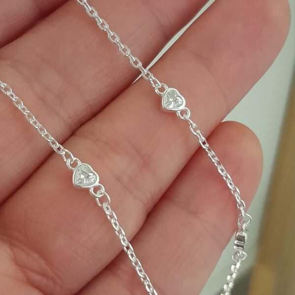 Pulsera italiana corazoncitos con cubic