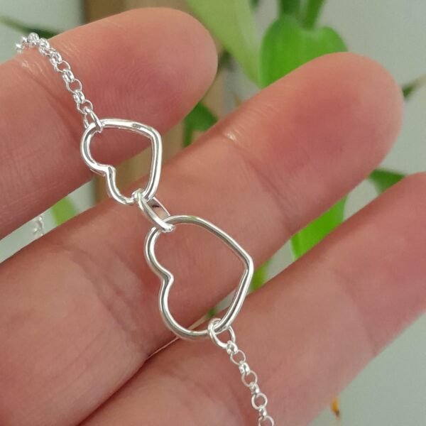 Pulsera italiana corazon entrelazado liso