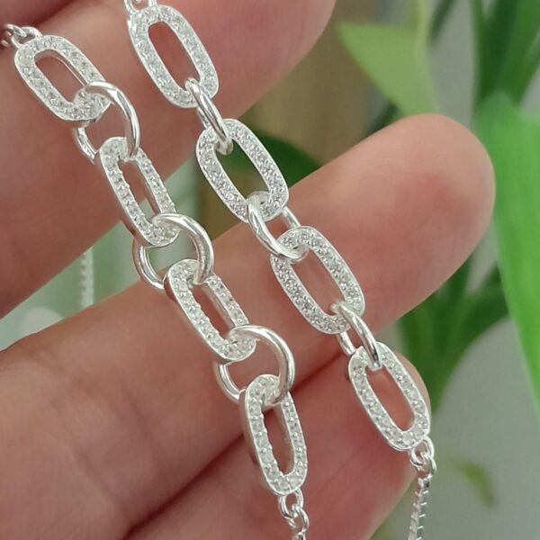 Pulsera italiana con eslabones con cubic