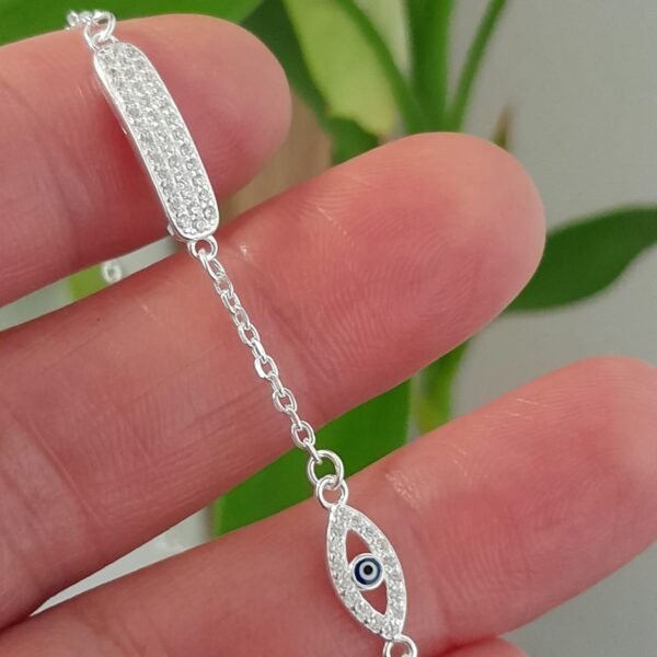Pulsera italiana ojo turco y cubic