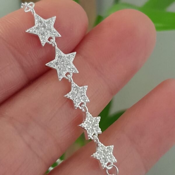 Pulsera italiana estrellas con cubic