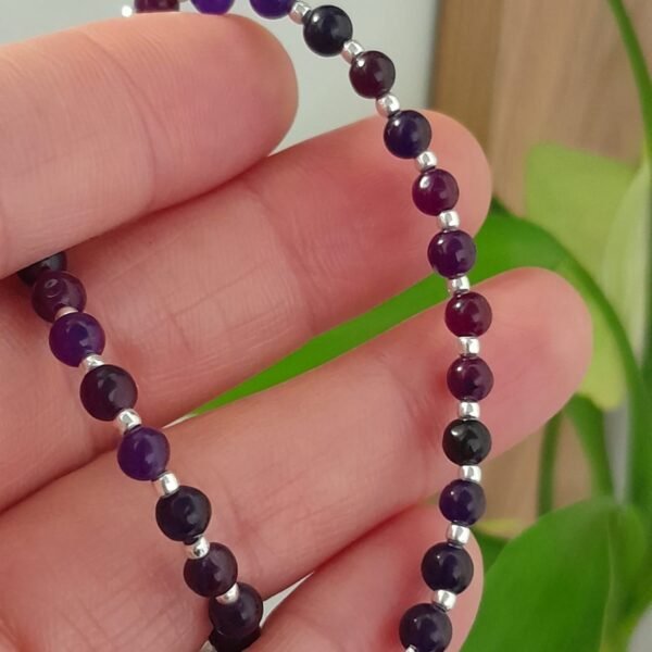 Pulsera italiana piedra natural violeta