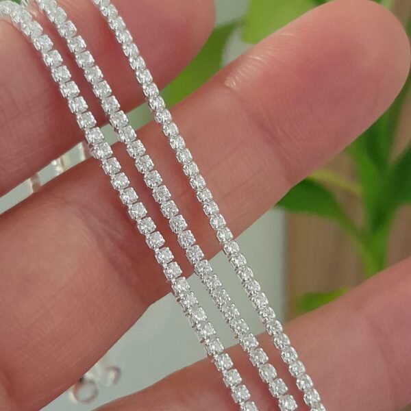 Pulsera italiana tennis con cubic blanco