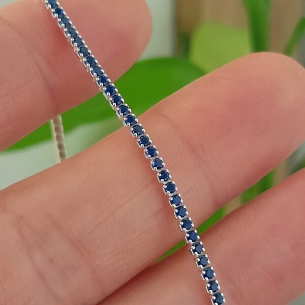 Pulsera italiana tennis con cubic azul