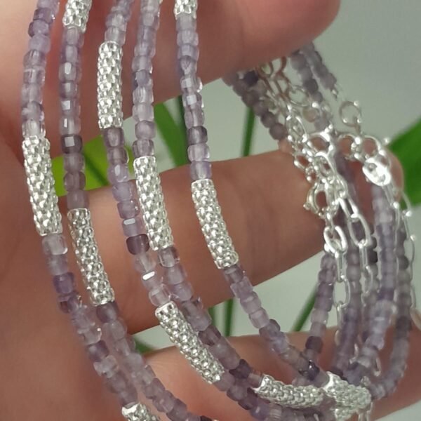 Pulsera italiana piedra natural lila