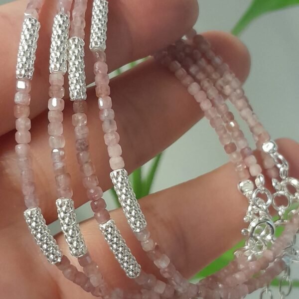 Pulsera italiana piedra natural rosa