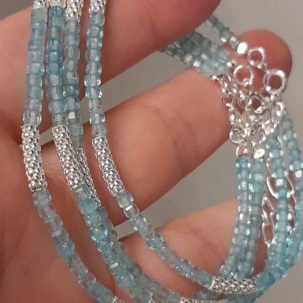 Pulsera italiana piedra natural celeste
