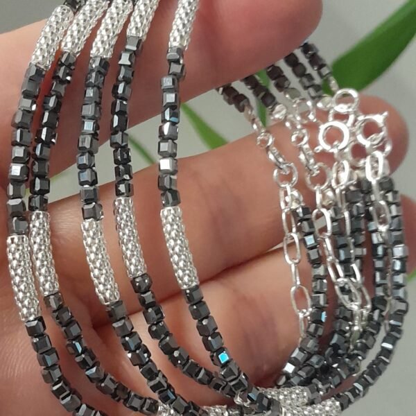 Pulsera italiana piedra natural negro