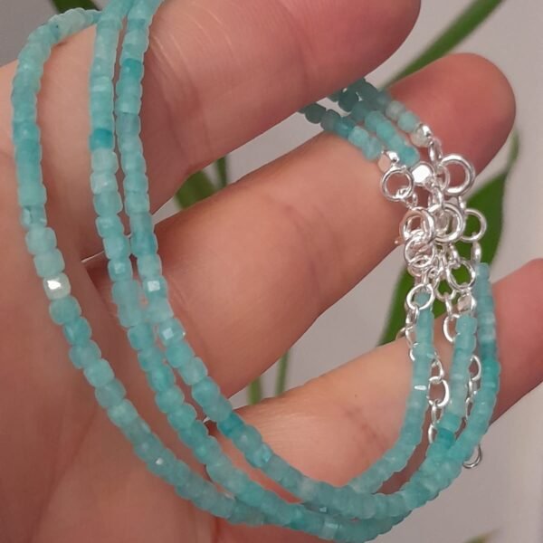 Pulsera italiana piedra natural verde agua