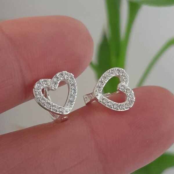 Argolla laminada corazon con cubic