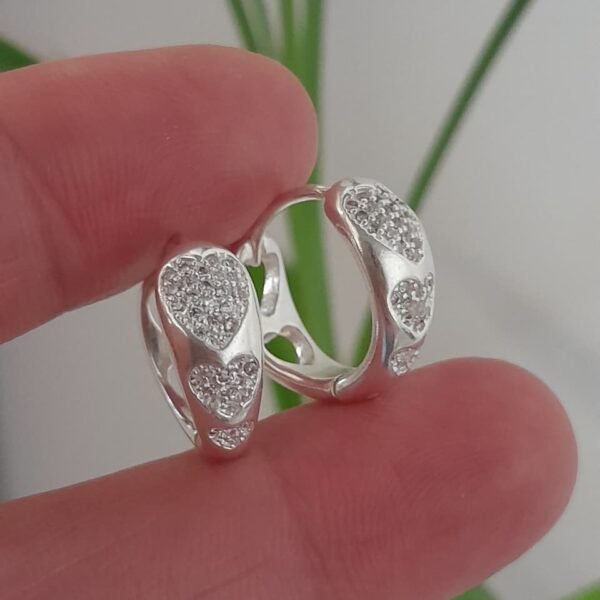 Argolla laminada corazones con cubic