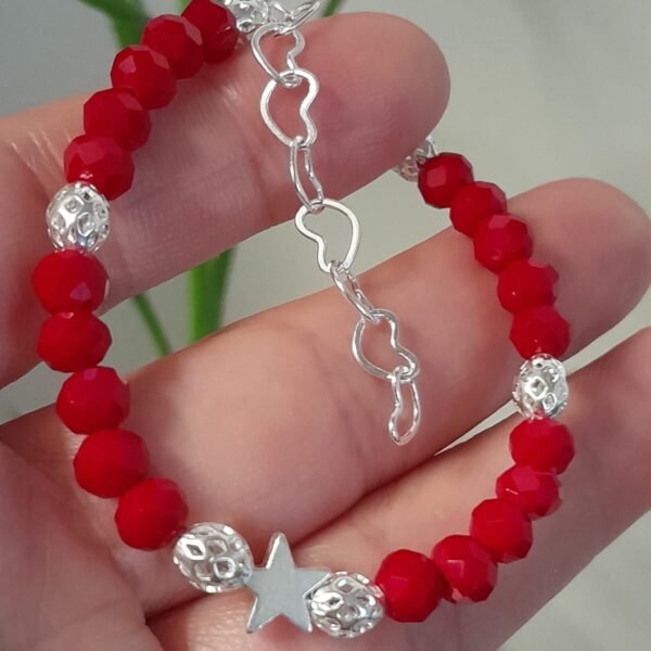 Pulsera laminada cristal de roca rojo