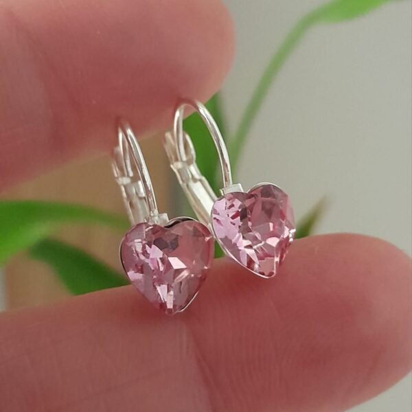 Aros laminados brizura corazon rosa