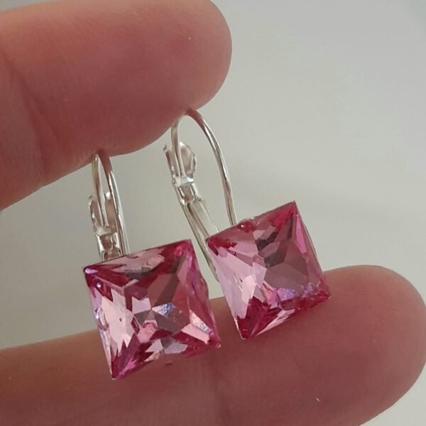 Aros laminados brizura grande cuadrado sw rosa
