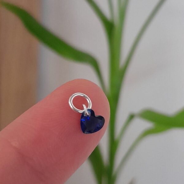 Dije italiano corazon cubic azul