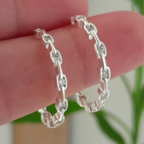 Argolla laminada cadena con cubic